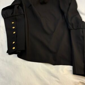 PRICE DROP Black Blouse with Gold Button Accents